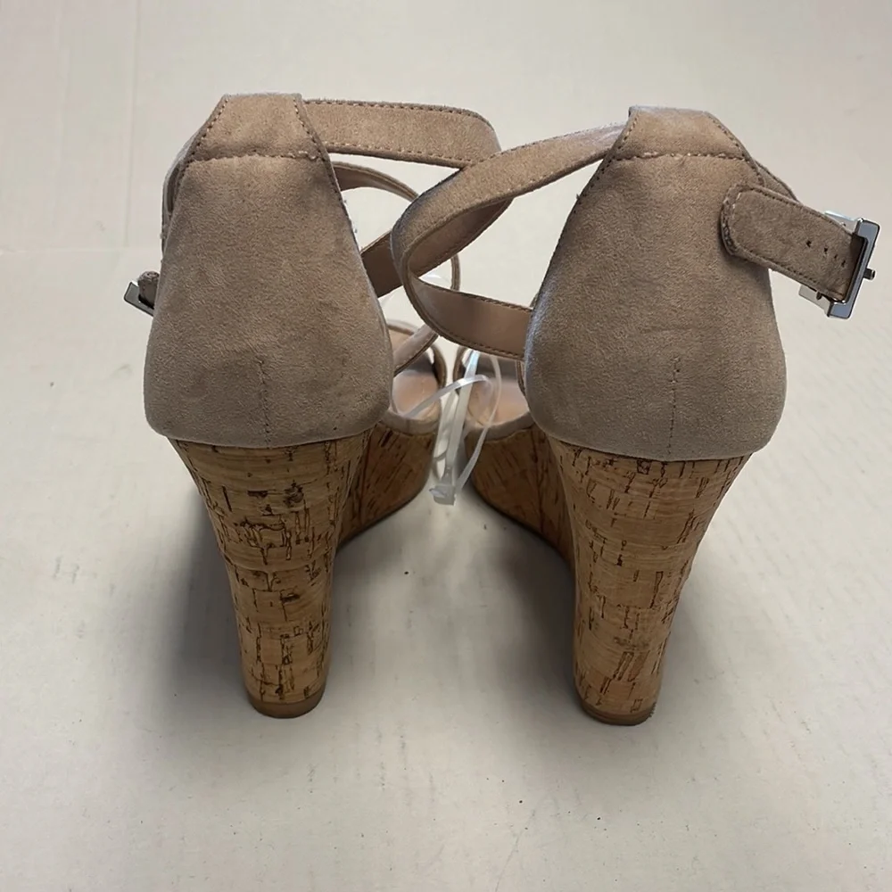 Charles David suede cork wedges